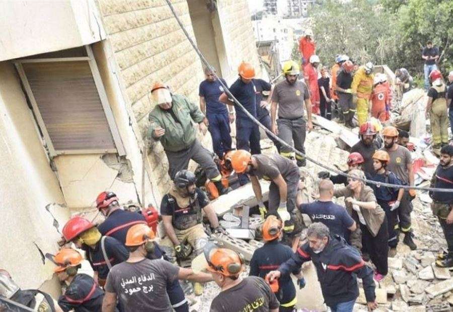 انتهاء عمليات البحث في مبنى المنصورية... اليكم ما أعلنه الدفاع المدني!