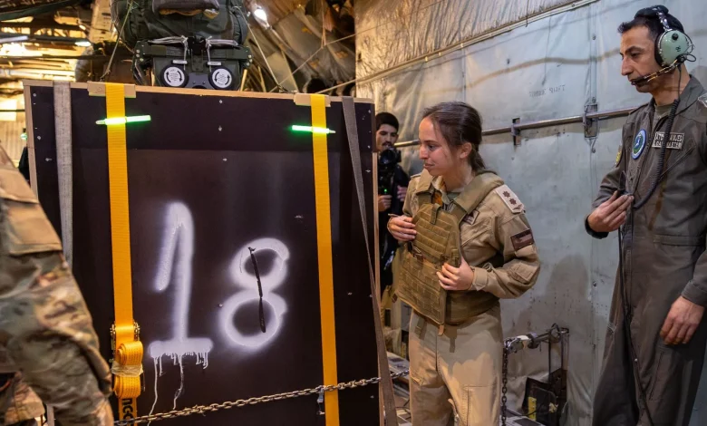 إنزال جوي إغاثي شمال غزة بمشاركة الأميرة سلمى