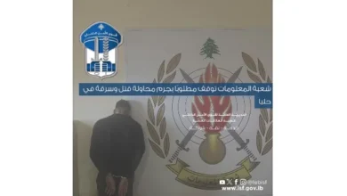 شعبة المعلومات توقف مطلوبًا بجرم محاولة قتل وسرقة