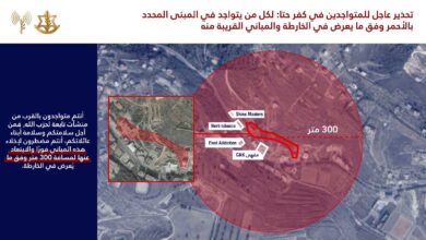 بالصورة تحذير عاجل للمتواجدين في كفرحتا