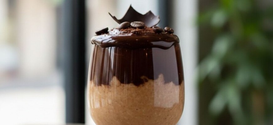 مهلبية القهوة بالشوكولاتة الداكنة… فخامة الطعم في كأس واحد
