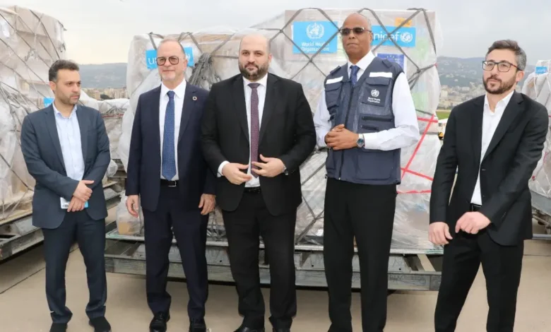 وزير الصحة العامة تسلم شحنة مساعدات طبية من اليونيسف والصحة العالمية: ستُصرف بكل شفافية