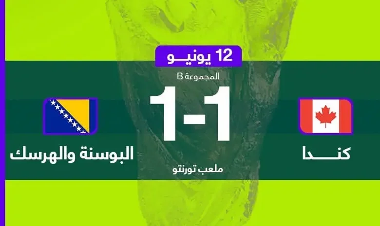 مونديال 2026: تعادل كندا والبوسنة والهرسك 1 - 1