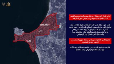 إنذار عاجل من الجيش الإسرائيلي